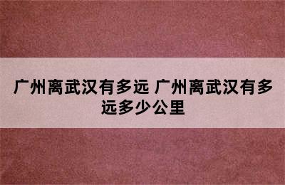 广州离武汉有多远 广州离武汉有多远多少公里